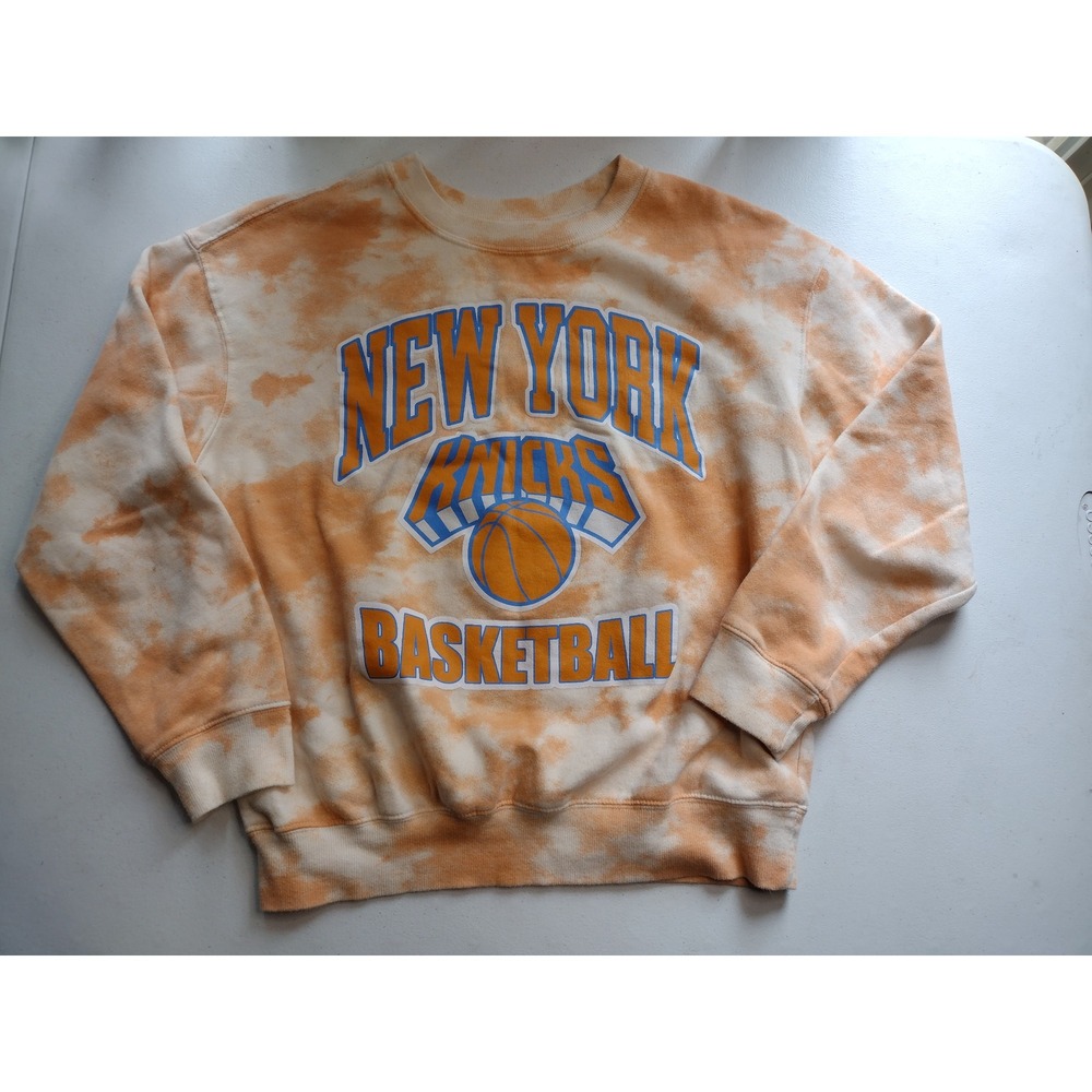 Hybrid Apparel New York Knicks Tie Dye Sweatshirt Orange White Womens Medium